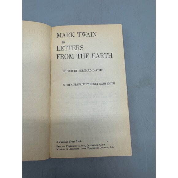 Mark Twain Letters From The Earth Paperback book 1967 Bernard DeVoto Fawcet READ - Picture 6 of 6